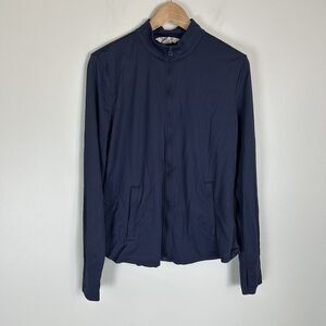 Tommy Bahama Jacket Womens XL Blue Navy Golf Performance Full Zip Beach Flex